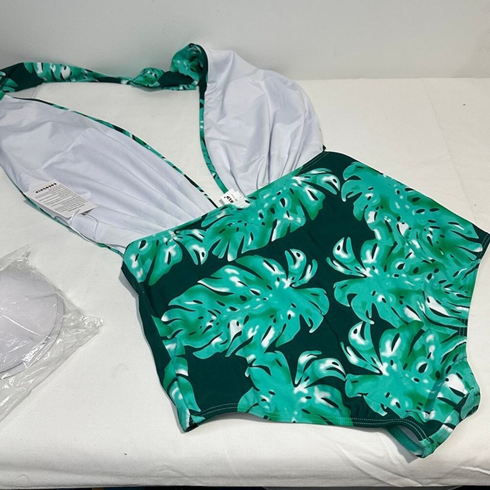 COCOSHIP Green One Piece Backless Sexy Swimsuit, Bathing Suit, Size XL, New! - Picture 6 of 8